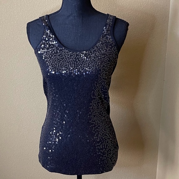 Express Tops - Express sequins black tank top.  Size Small. NWT